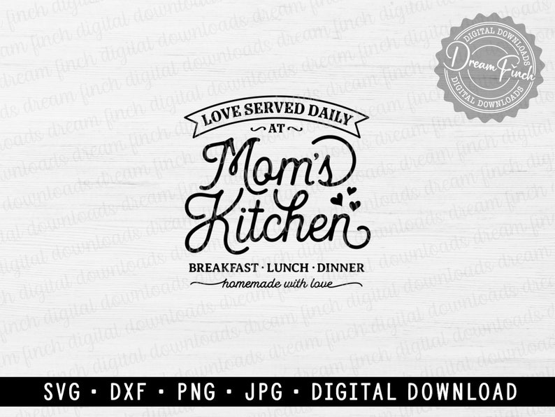 Mom's Kitchen SVG DXF PNG Jpg Cut Files for Mom's Etsy