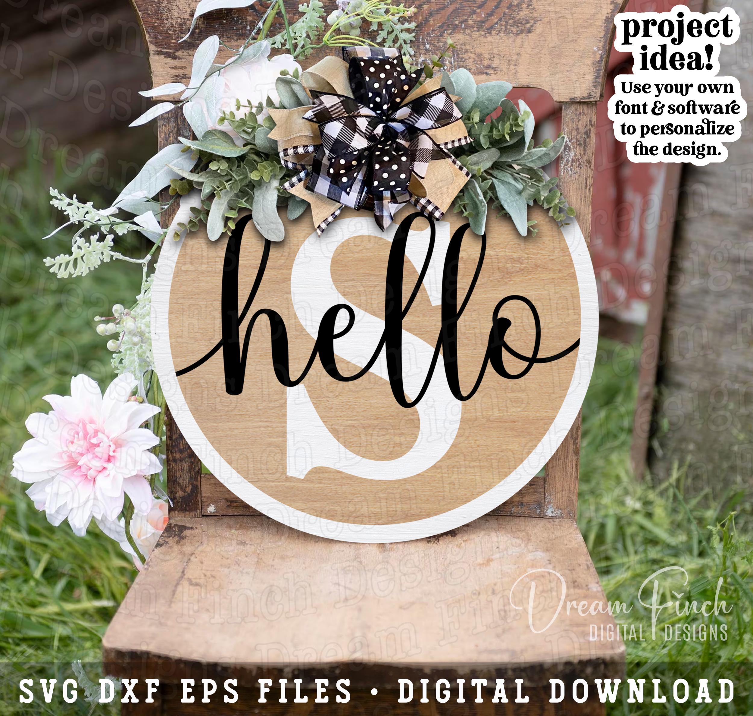 Hello SVG, Customize With Initial Using Your Own Font, Welcome Door ...
