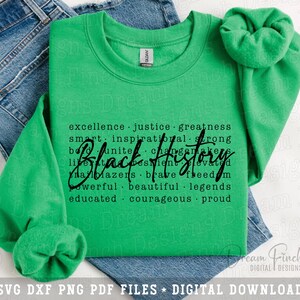 Black History Words SVG Black History Month Shirt Design, African American Typography PNG, Black Pride Svg, Juneteenth Svg, Digital Download