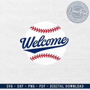Welcome Baseball SVG DXF PNG Pdf • Baseball Door Hanger • Digital ...