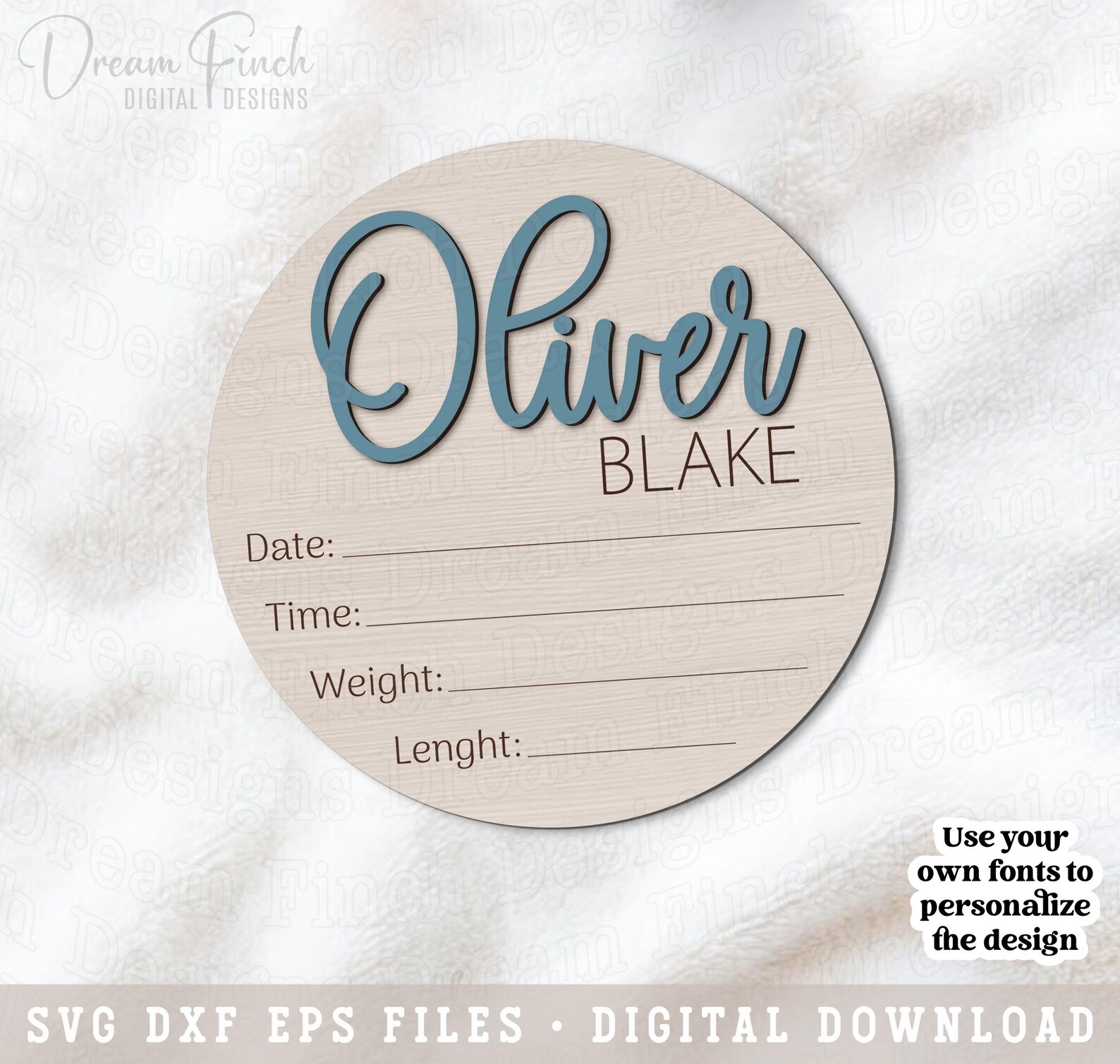 Birth Stats Round SVG Baby Announcement Sign SVG, Personalization is ...