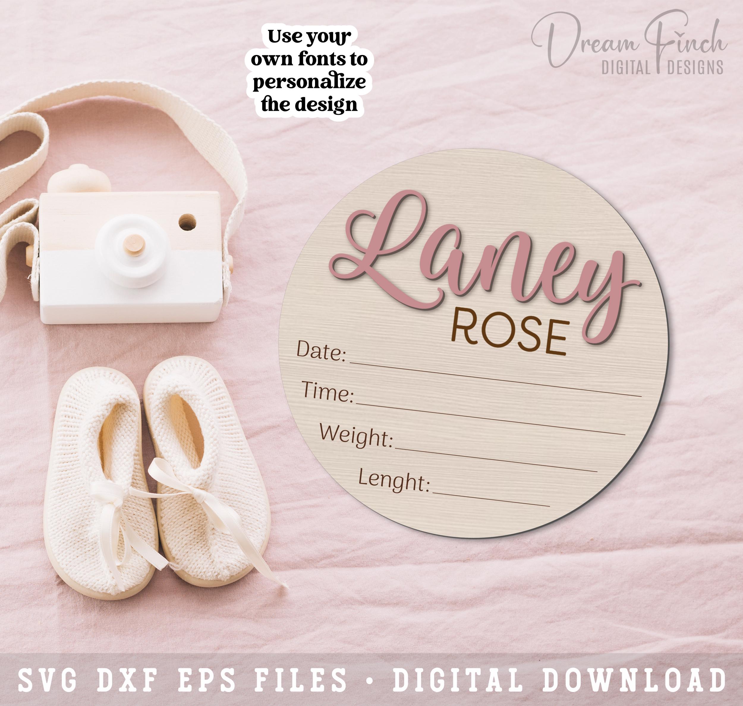 Birth Stats Round SVG Baby Announcement Sign SVG, Personalization is ...