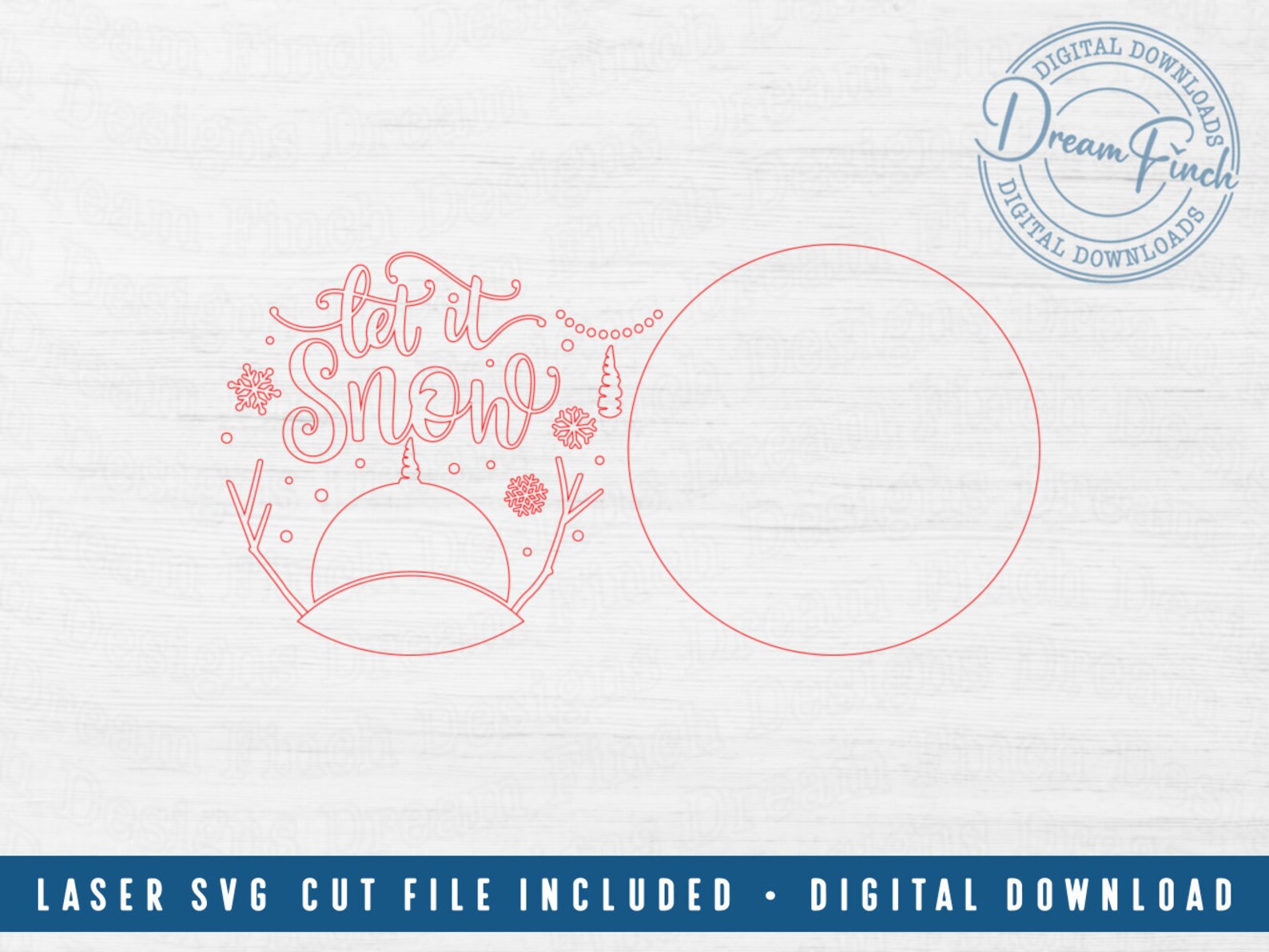 Let It Snow Round SVG DXF Cut Files - Printable PDF Png Files - Snowman ...