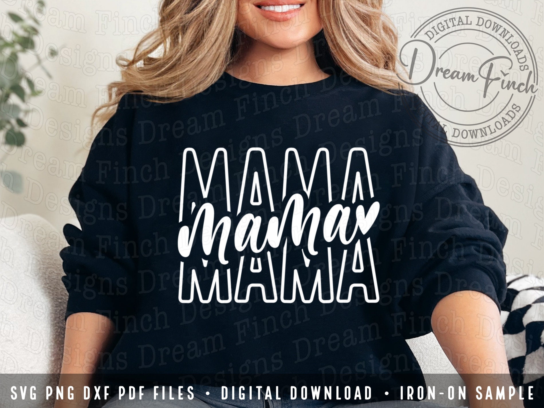 Mama Visual Mama SVG PNG DXF Pdf Cut and Printable Files • Mama Stacked Png Svg - Etsy