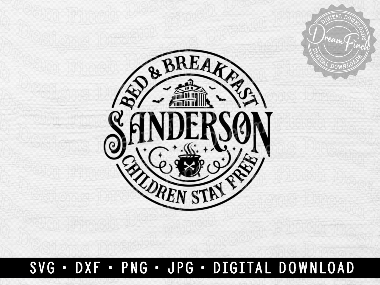 Sanderson Bed and Breakfast SVG DXF JPG Png for Halloween - Etsy