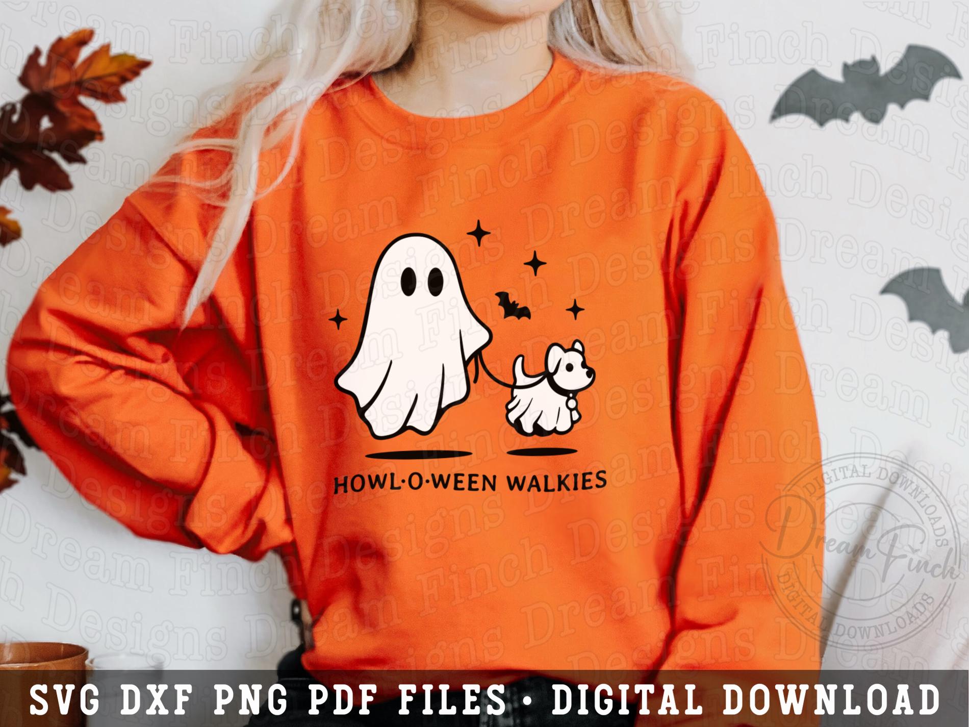 Halloween Ghost Dog SVG PNG, Ghost Walking Dog Shirt SVG Png for ...