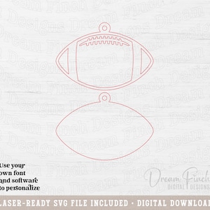 Voetbalornament SVG DXF EPS snijbestanden • Voetbalcadeaulabel • Glowforge lasersnijbestanden afbeelding 3