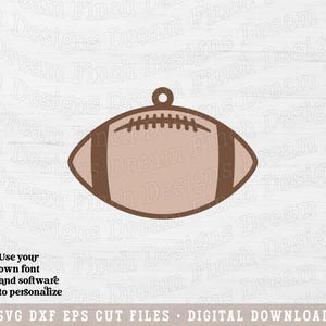 Voetbalornament SVG DXF EPS snijbestanden • Voetbalcadeaulabel • Glowforge lasersnijbestanden afbeelding 2
