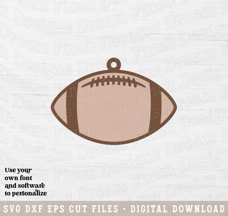 Voetbalornament SVG DXF EPS snijbestanden • Voetbalcadeaulabel • Glowforge lasersnijbestanden afbeelding 2