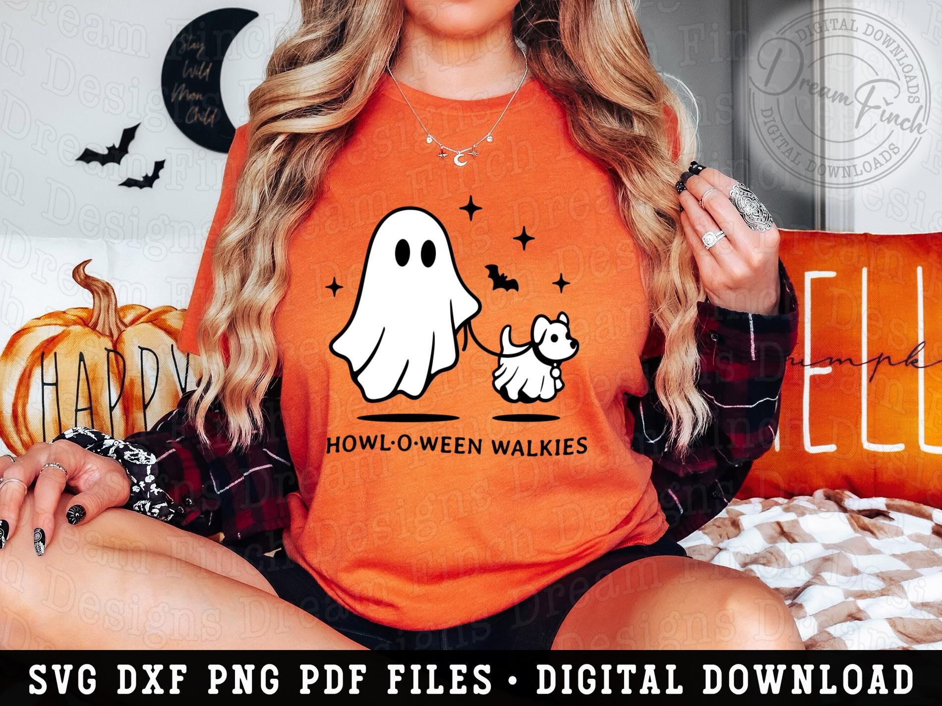 Halloween Ghost Dog SVG PNG, Ghost Walking Dog Shirt SVG Png for ...