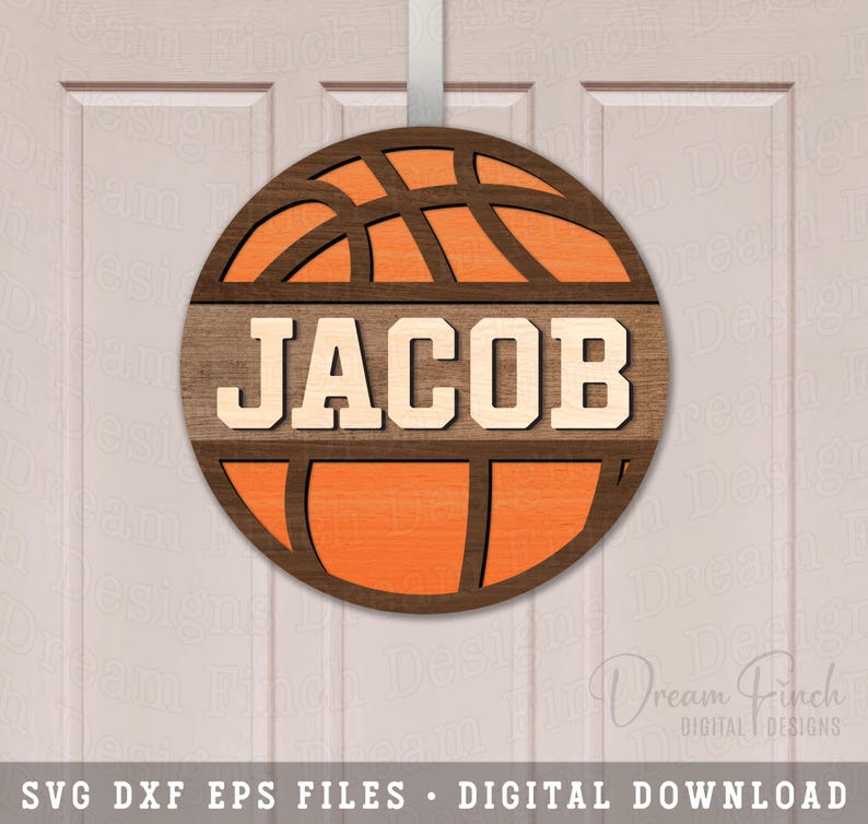 Basketball Sign SVG, Customizable Basketball Door Hanger, Monogram ...