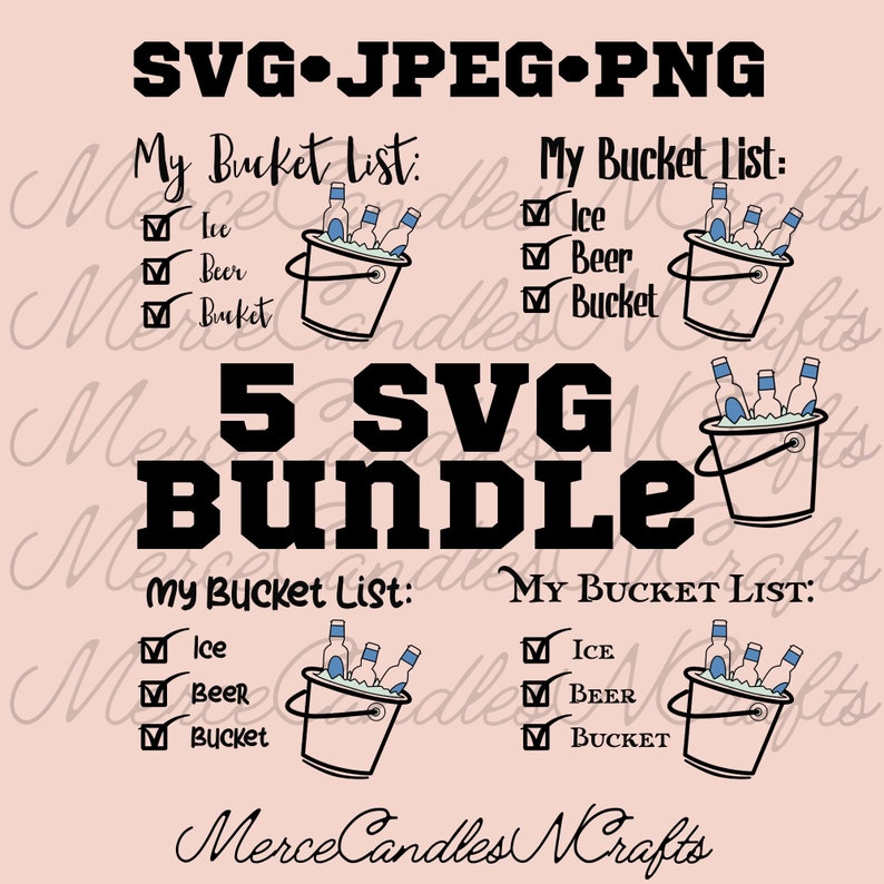 5 SVG Bundle. Bucket List Beer SVG File for Cricut Cutting Etsy
