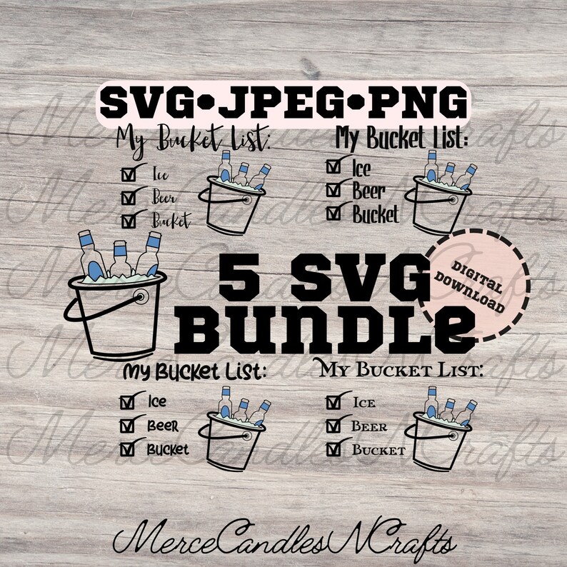 5 SVG Bundle. Bucket List Beer SVG File for Cricut Cutting Etsy