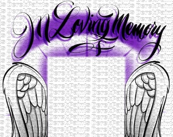 Airbrushed In Loving Memory png purple
