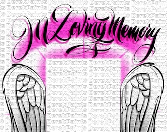Aerografato In Loving Memory png Rosa