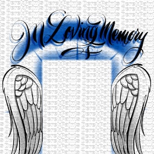 Airbrushed In Loving Memory png blue