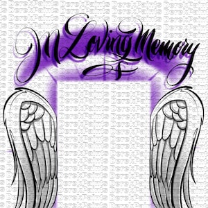 Airbrushed In Loving Memory png purple