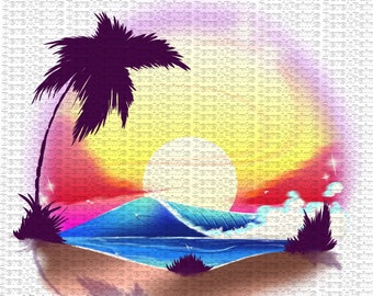 Airbrushed Beach Scene png