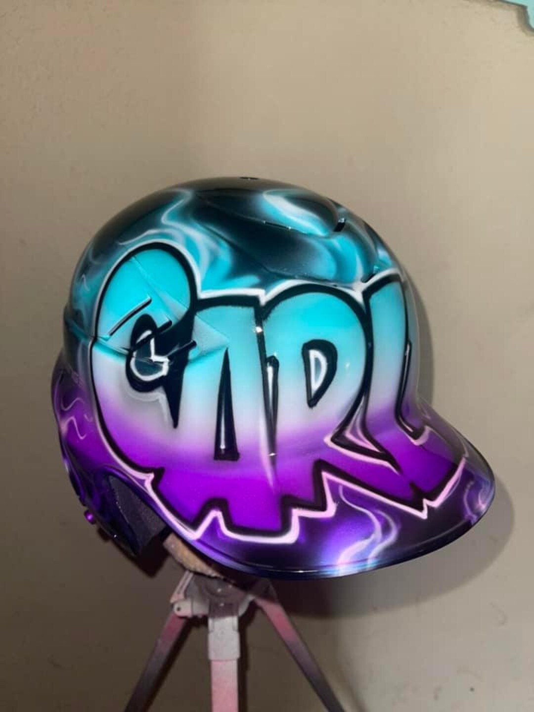 Airbrushed Softball Helmetface Shield Not Included Purchase Etsy