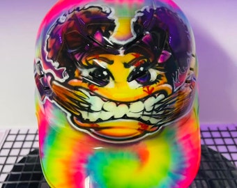 Airbrushed tie dye helmet(face shield not included, purchase separately)