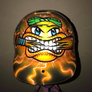 Airbrushed softball helmet(face shield not included, purchase separately)