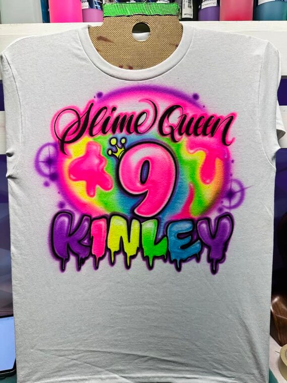 Slime Queen T-Shirt For Girls Crown Rainbow Tshirt T Tee Top Slime Queen T-Shirt For Girls Crown Rainbow Tshirt T Tee Top