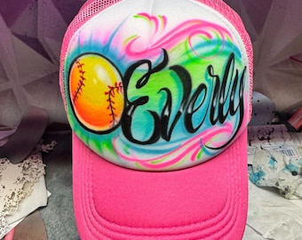 Airbrush softball hat