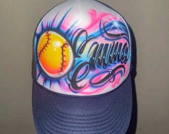 Airbrush softball hat