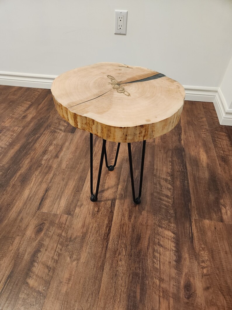 Walnut Live Edge Side Table Etsy