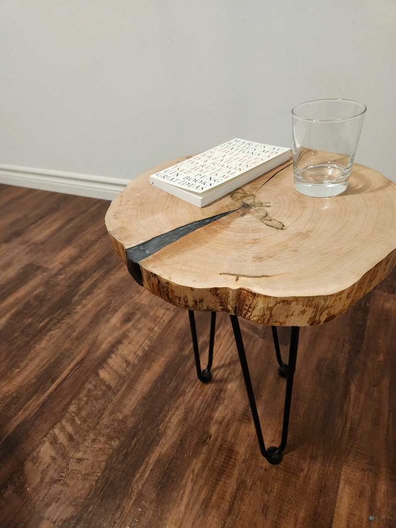 Walnut Live Edge Side Table Etsy
