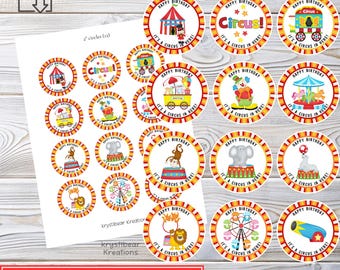 Printable Circus Cupcake Toppers: DIY Party Decor (PDF Download)