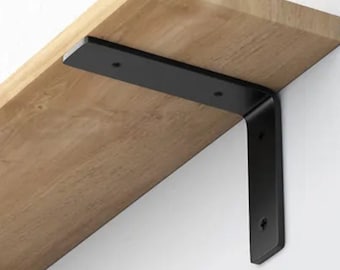Matte metal shelf brackets, set of 2 pieces. Loft style support for shelfs. Industrial home shelf solutions. Metal brackets for shelves.