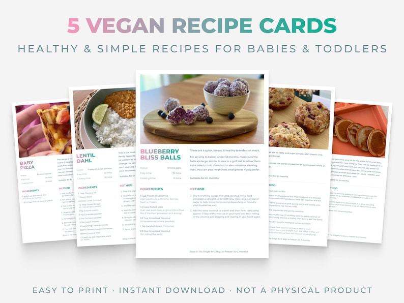 Printable Vegan Baby Led Weaning Meal Planner Vegan Baby Led Etsy