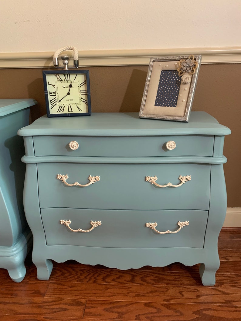 SOLD! French Country, Nightstands, Vintage, Duck Egg Blue, French ...