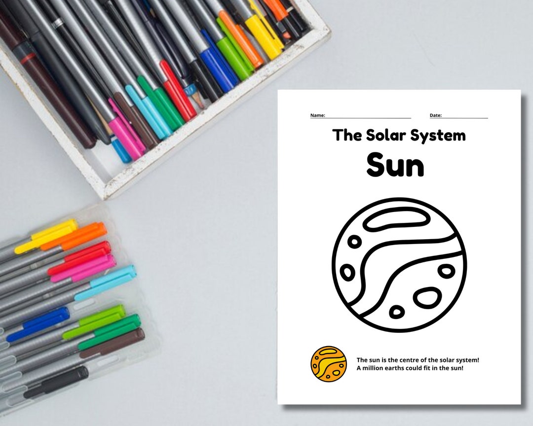 Solar System Colouring Worksheet Colouring Bold Design - Etsy