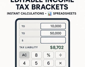 Income Tax Brackets Calculator – Editable U.S. Federal Tax Estimator (No Standard Deduction)