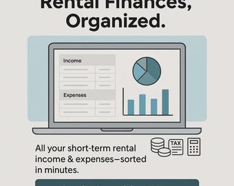 Short-Term Rental Income Tracker | Single Property STR Spreadsheet | Easy Expense & Profit Management