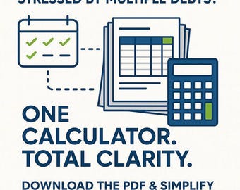 Debt Consolidation Calculator | Google Sheets Template | Personal Finance Tracker | Editable Spreadsheet