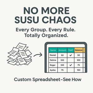 Susu/Sou-Sou Money Tracker Spreadsheet (Version 1) - A Treasurer’s Top Tool!