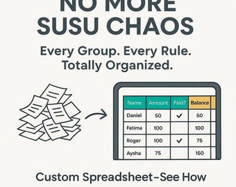 Susu/Sou-Sou Money Tracker Spreadsheet (Version 1) - A Treasurer’s Top Tool!