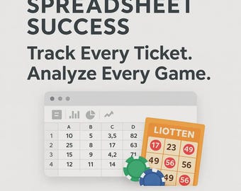 Lottery Ticket Tracker and Analyzer | Budget & Winnings Log | Printable Gambling Expense Sheet