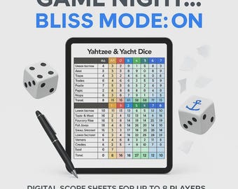 Yahtzee & Yacht Dice Score Sheets: Up to 8 Players