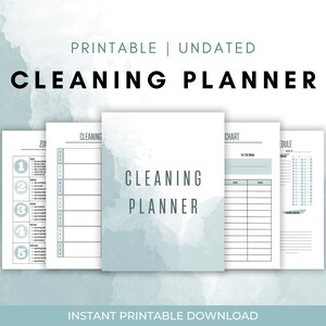 Cleaning Schedule Bundle Printable, Cleaning Planner Bundle, Cleaning Checklist, Declutter, Family Chore Chart, Cleaning Challenge