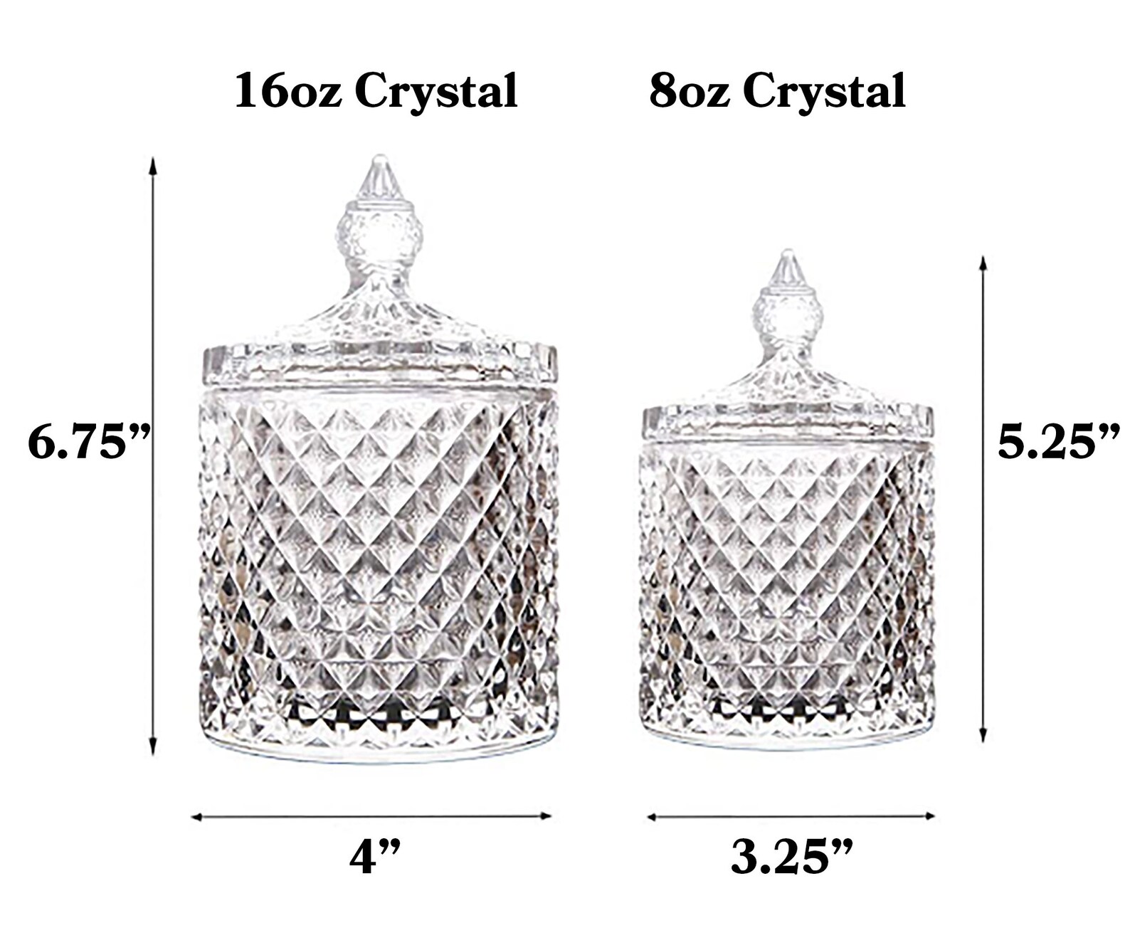 8oz Luxury Coconut Wax Candle Crystal Jar With Handmade Beaded Tassel