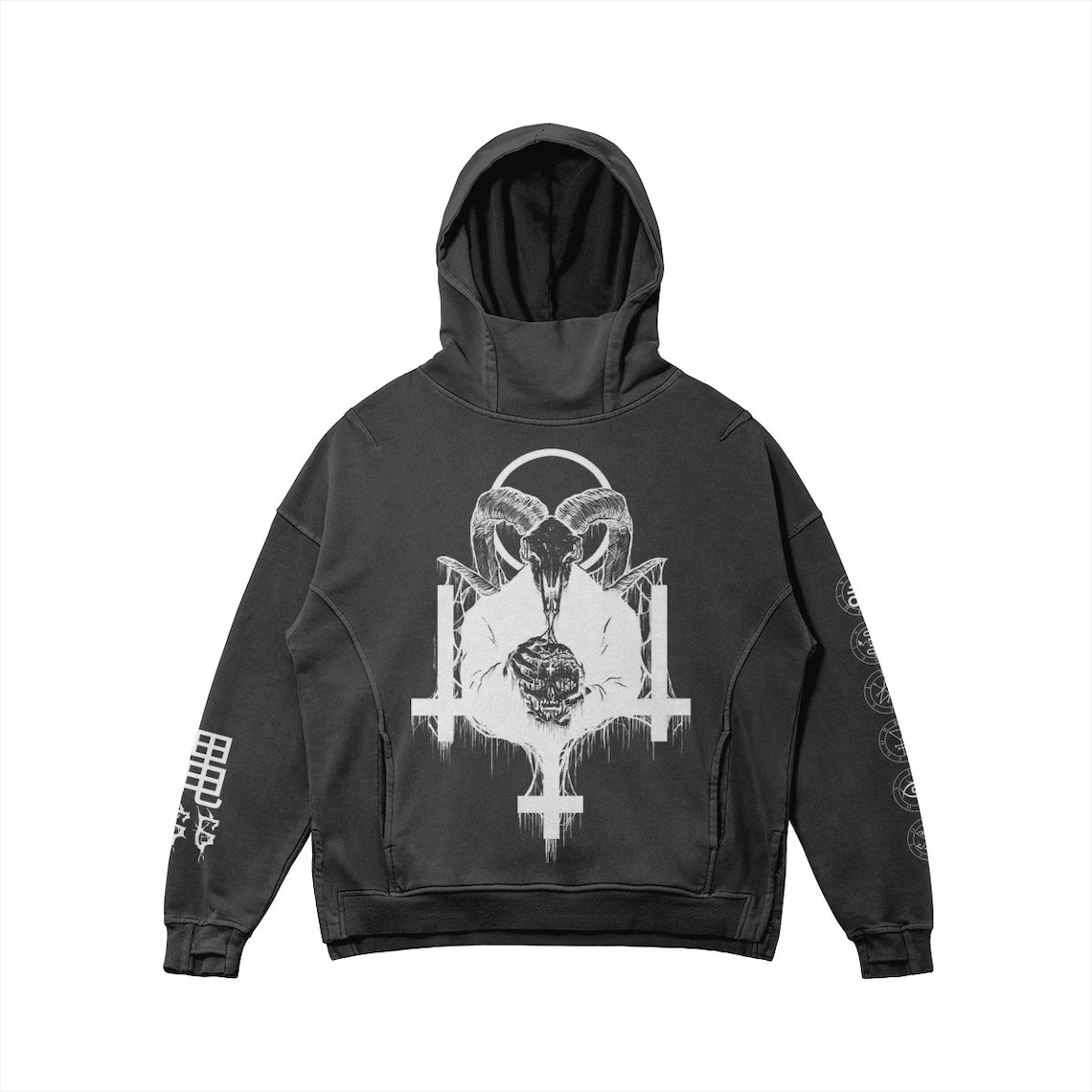 Its That Season Get Yourself A BBW Unisex Washed Slit Hem Turtleneck Hoodie