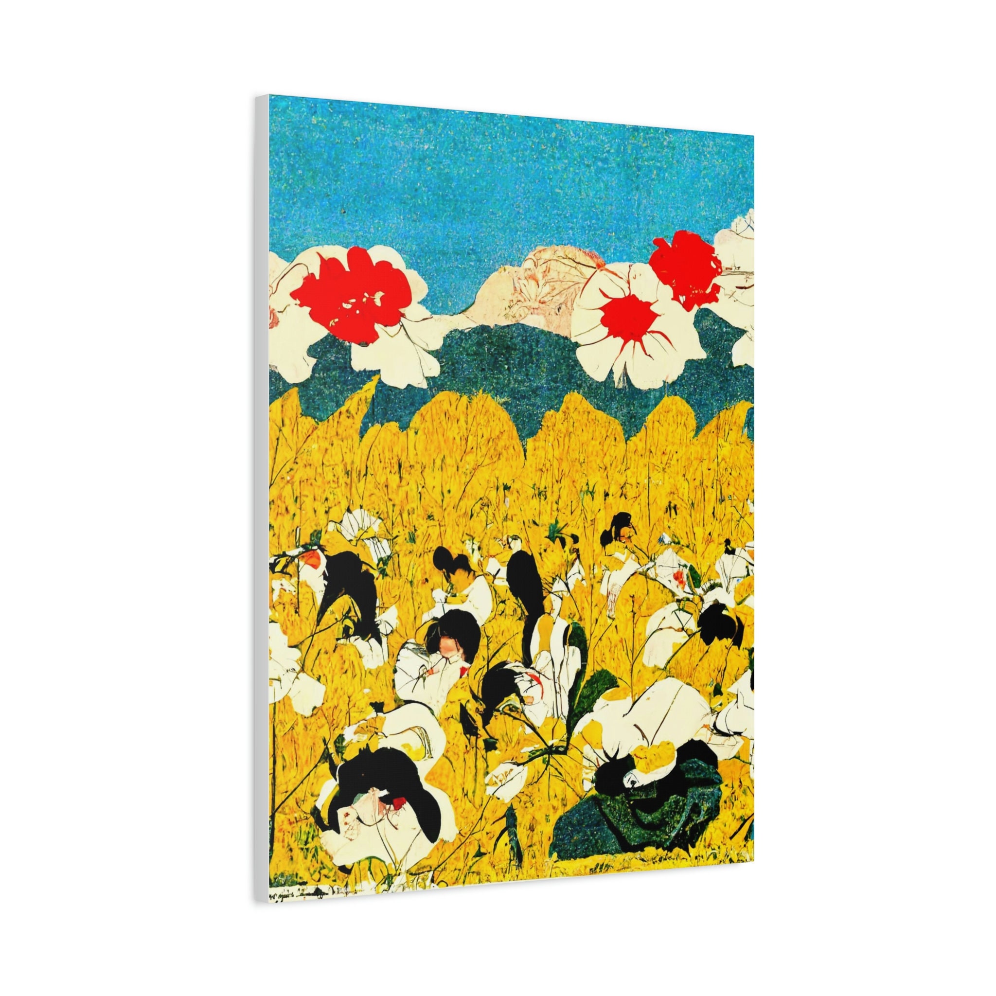 Japanese Canvas Art Minimalist Japanese Flower Art Print Etsy