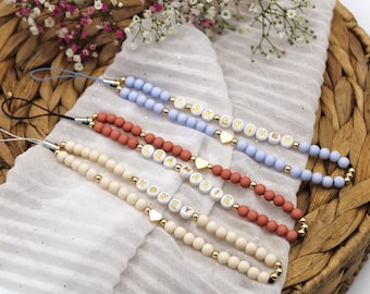 Personalisierte Handykette + Armband/ Farbauswahl /Anhänger/Accessoire/Handyhülle/ Perlenkette
