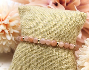 Bracelet de perles en pierre de soleil / pierre précieuse / pierre naturelle / pierre de soleil