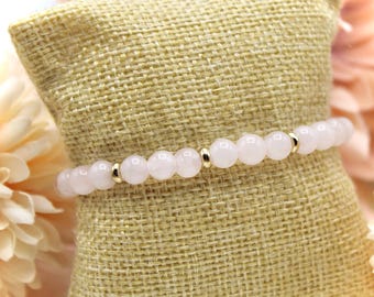 Rosenquarz Perlenarmband/Edelstein/Naturstein