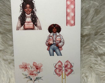 Black girl sticker sheet-planner sticker sheet